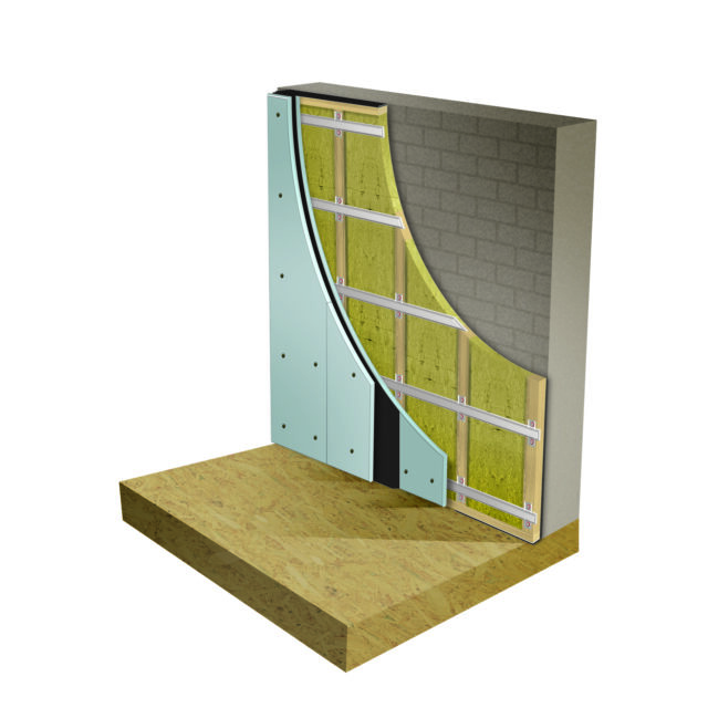 acousticlip solid wall stud system sound insulation kit to soundproof party walls